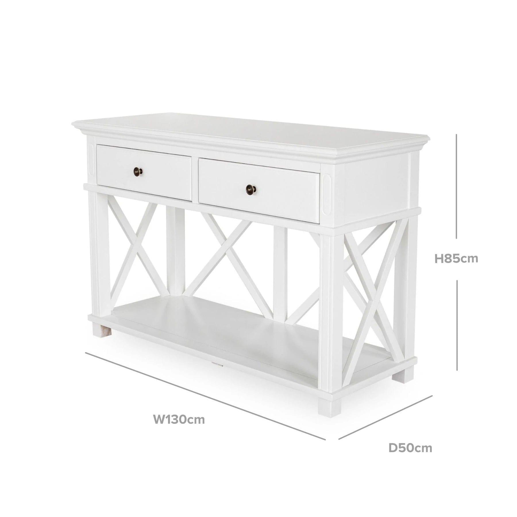 SORRENTO 2 DRAWER WHITE CONSOLE TABLE - Ouch Cart 