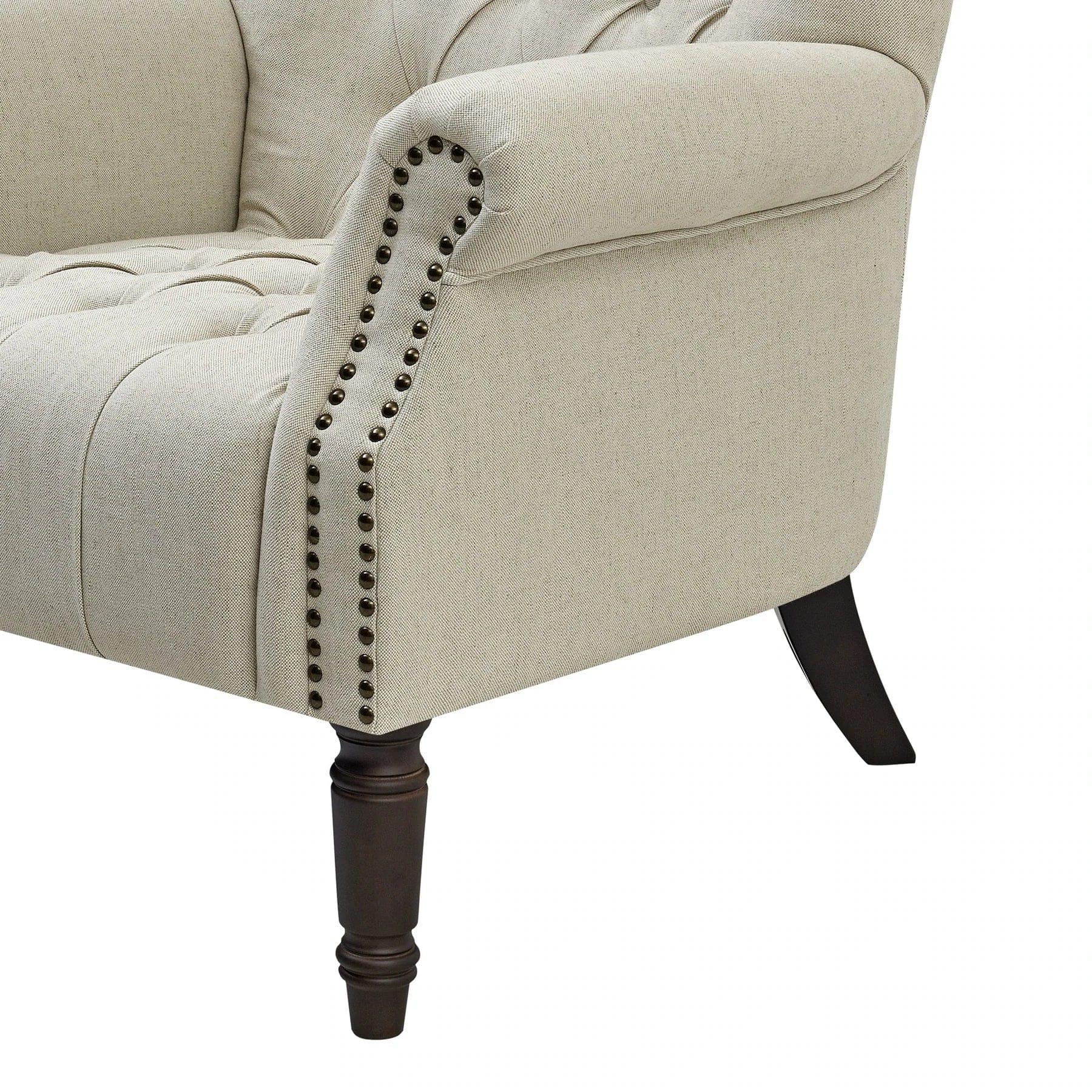 MAURICE ARMCHAIR NATURAL LINEN COLOUR - Ouch Cart 