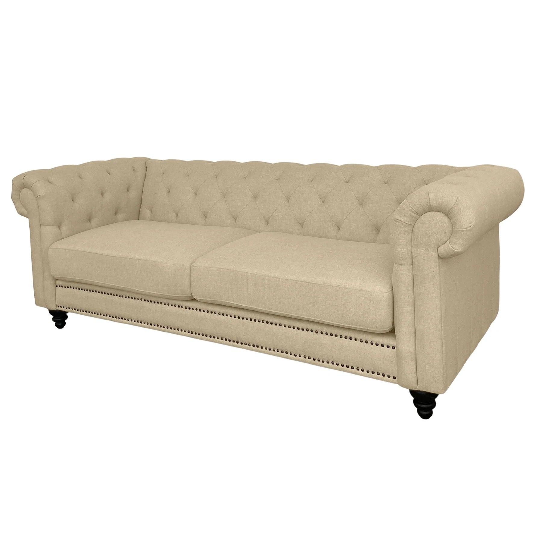 FABRIC 3 SEATER FABRIC SOFA CREAM COLOUR - Ouch Cart 