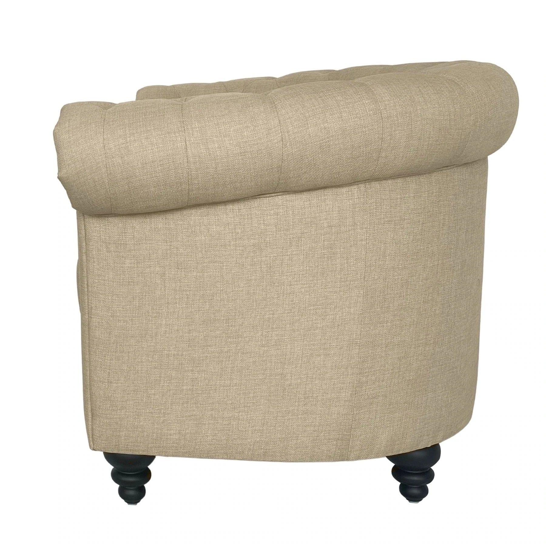 CHARLES ARMCHAIR CREAM WITH BLACK LEGS - Ouch Cart 