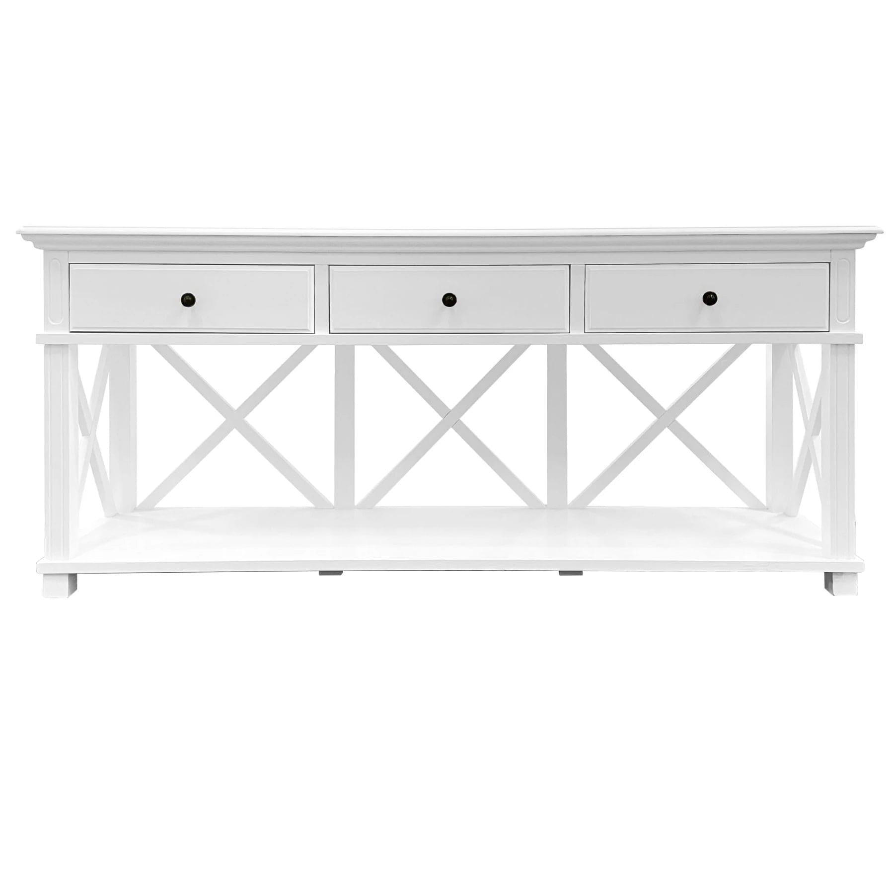 SORRENTO WHITE 3 DRAWER CONSOLE TABLE - Ouch Cart 