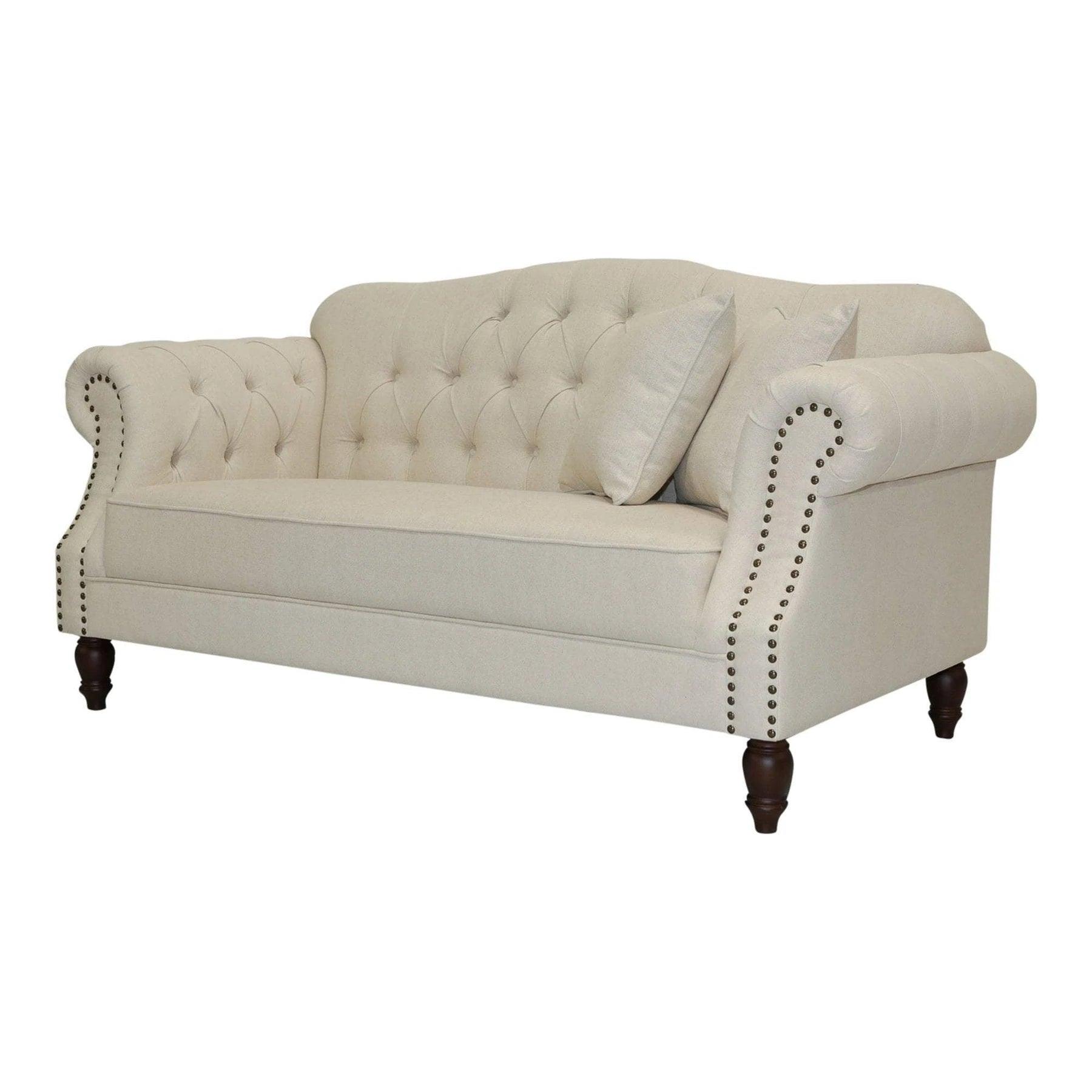 VAUCLUSE 2 SEATER FABRIC SOFA CREAM COLOUR - Ouch Cart 