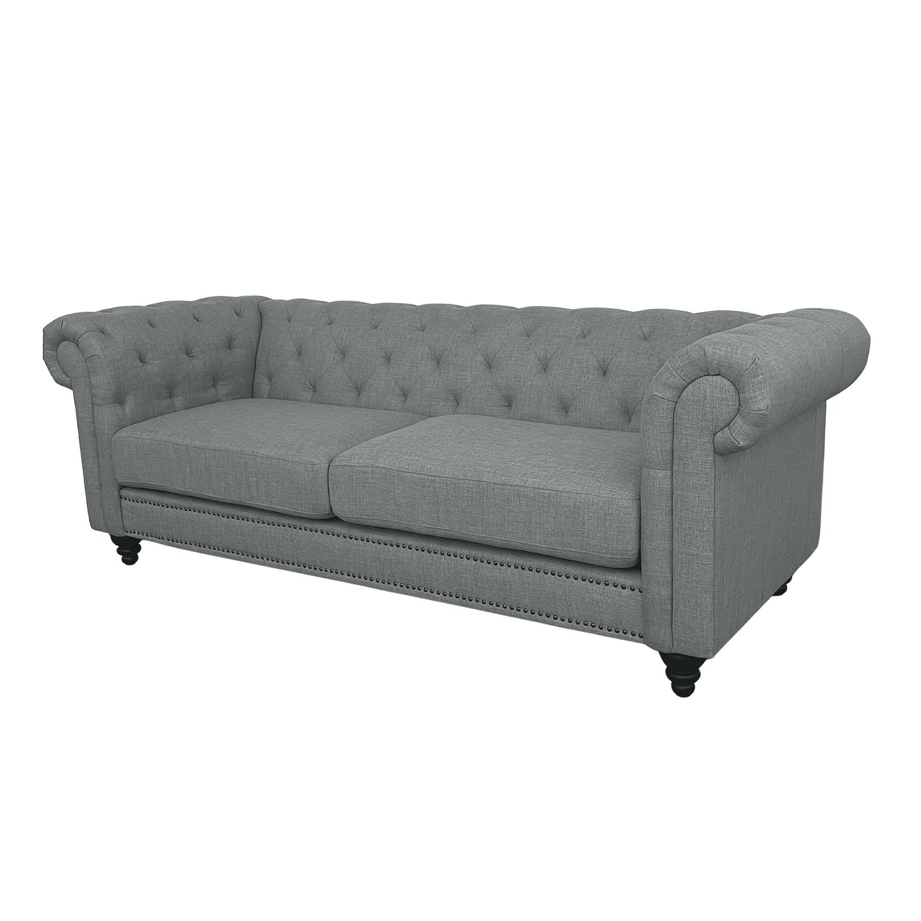 FABRIC 3 SEATER FABRIC SOFA SILVER GREY COLOUR - Ouch Cart 