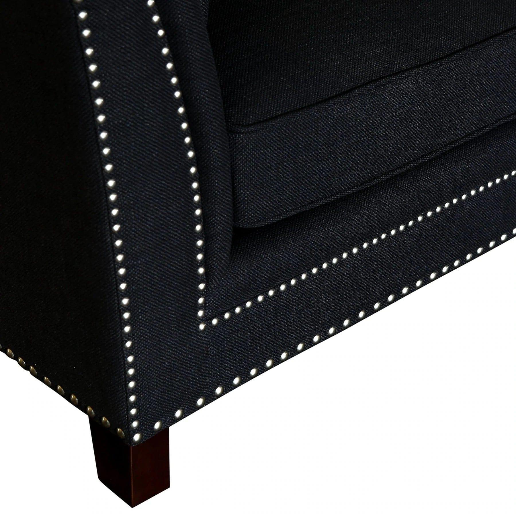 MANHATTAN 3 SEATER FABRIC SOFA BLACK COLOUR - Ouch Cart 