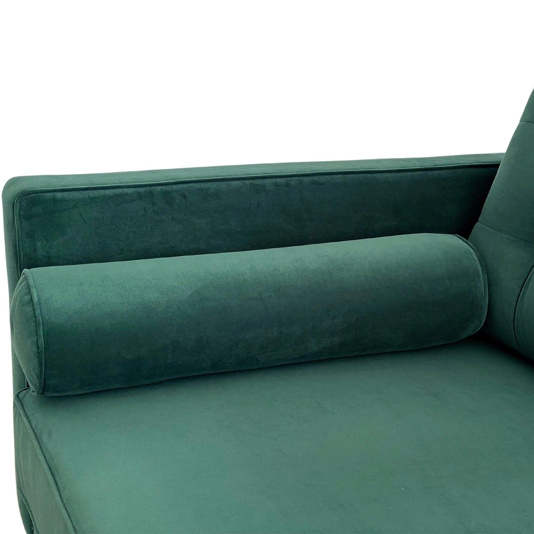 VELVET 3 SEATER FABRIC SOFA FOREST GREEN COLOUR