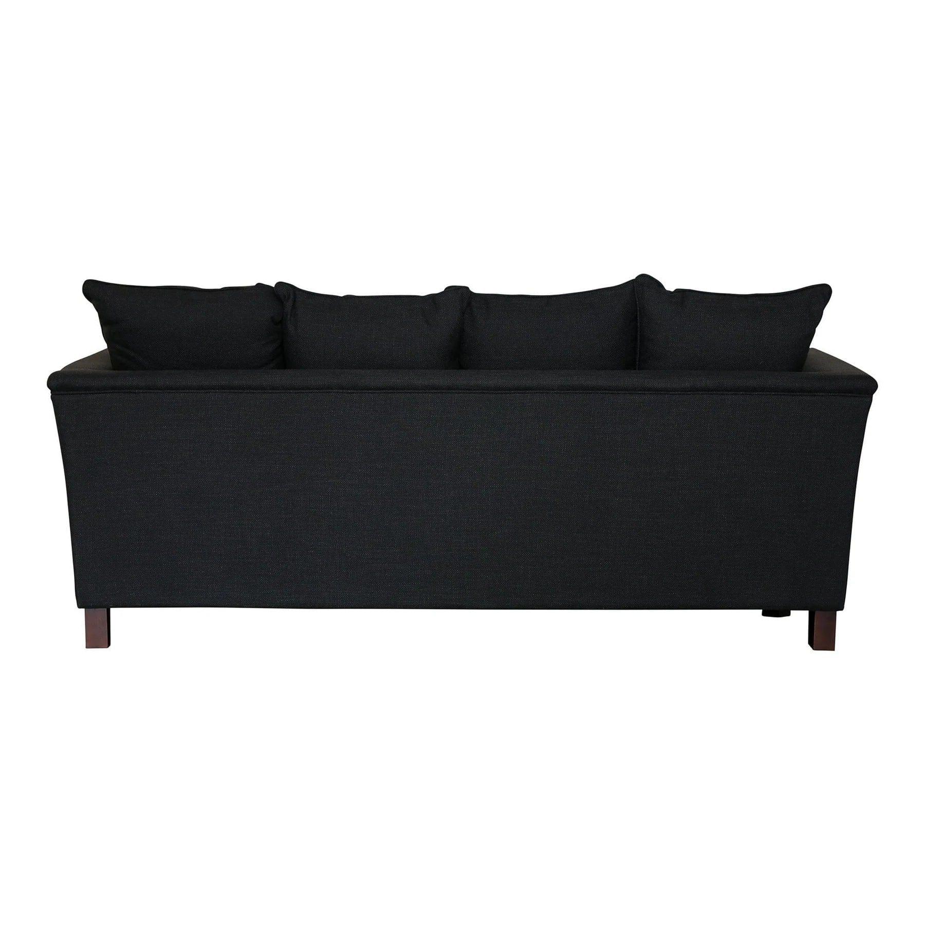 MANHATTAN 3 SEATER FABRIC SOFA BLACK COLOUR - Ouch Cart 