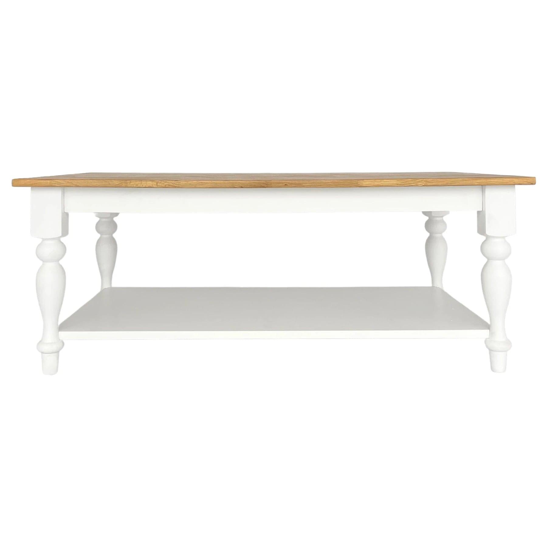 WOODEN COFFEE TABLE NATURAL AND WHITE - Ouch Cart 