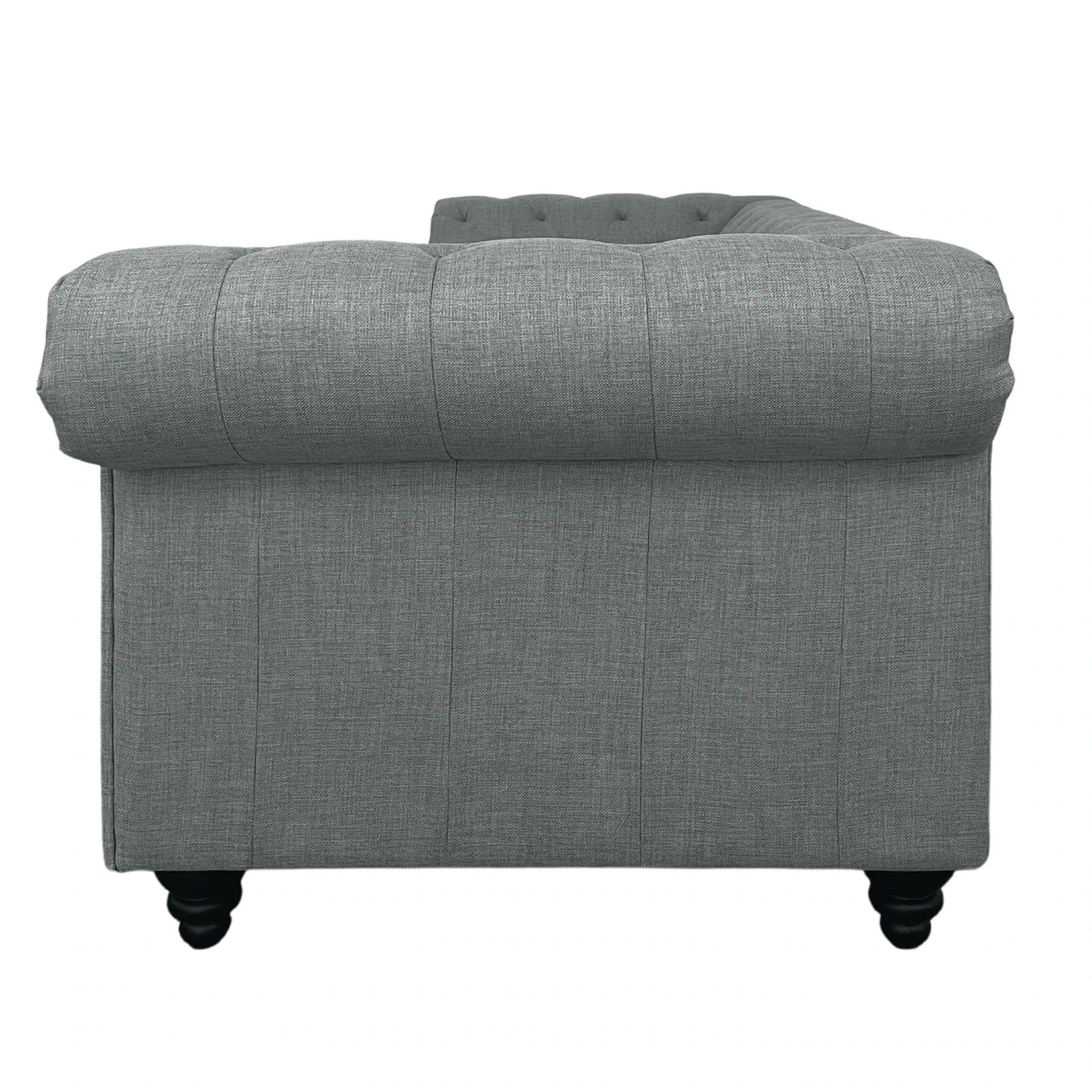 FABRIC 3 SEATER FABRIC SOFA SILVER GREY COLOUR - Ouch Cart 