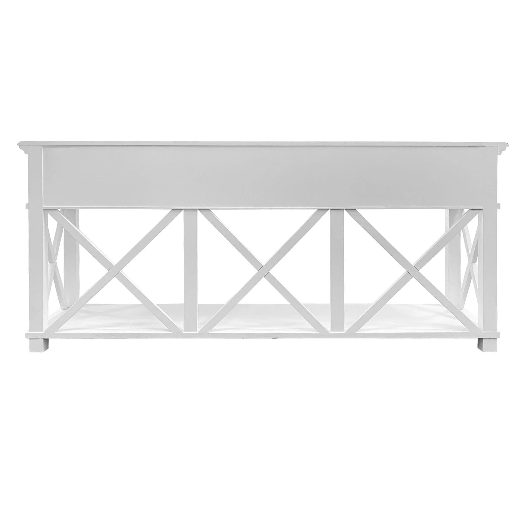 SORRENTO WHITE 3 DRAWER CONSOLE TABLE - Ouch Cart 