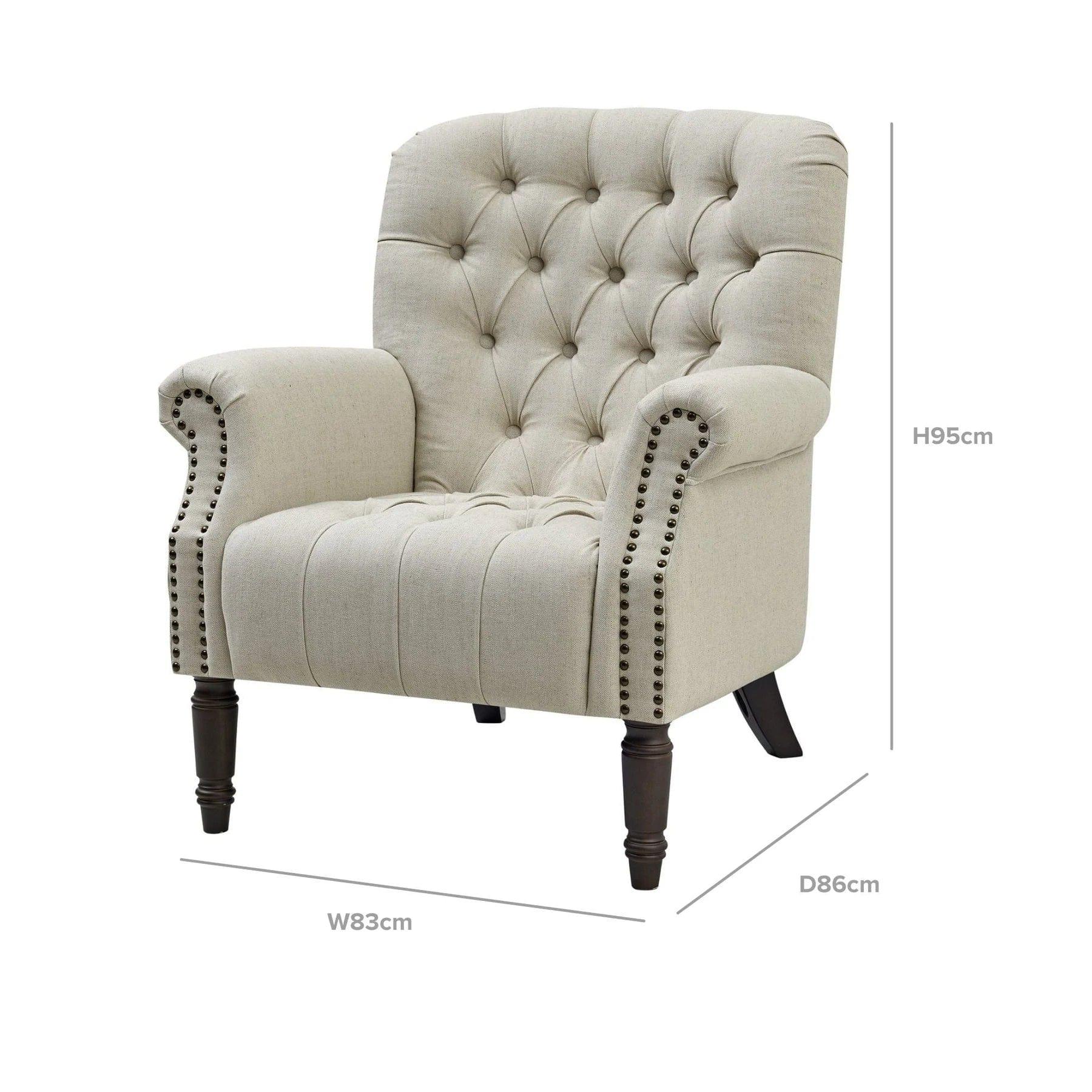 MAURICE ARMCHAIR NATURAL LINEN COLOUR - Ouch Cart 
