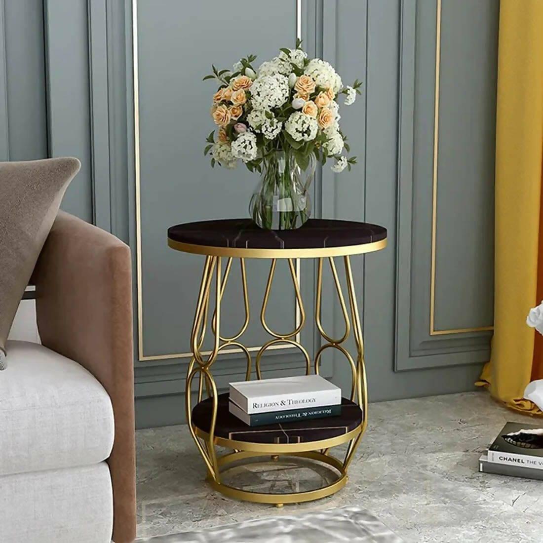 Tulip Marble Dubal Shelf Side Table - Ouch Cart 