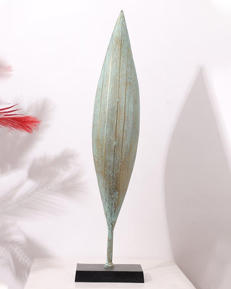 Metal Sea Green Decorative Corn Shape Table Top Showpiece For Home Decoration - Ouch Cart 