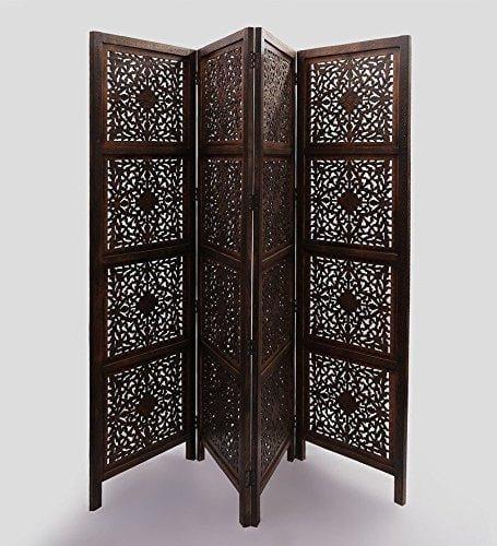 4 PANEL Wooden Partition,Wooden Handcrafted Partition/Room Divider/Separator for Living Room/Office - Ouch Cart 