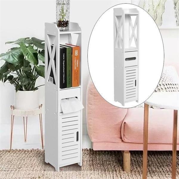 Bathroom Floor Standing Shelf Storage Cabinet Corner Floor Mounted Bathroom Cabinets - Ouch Cart 