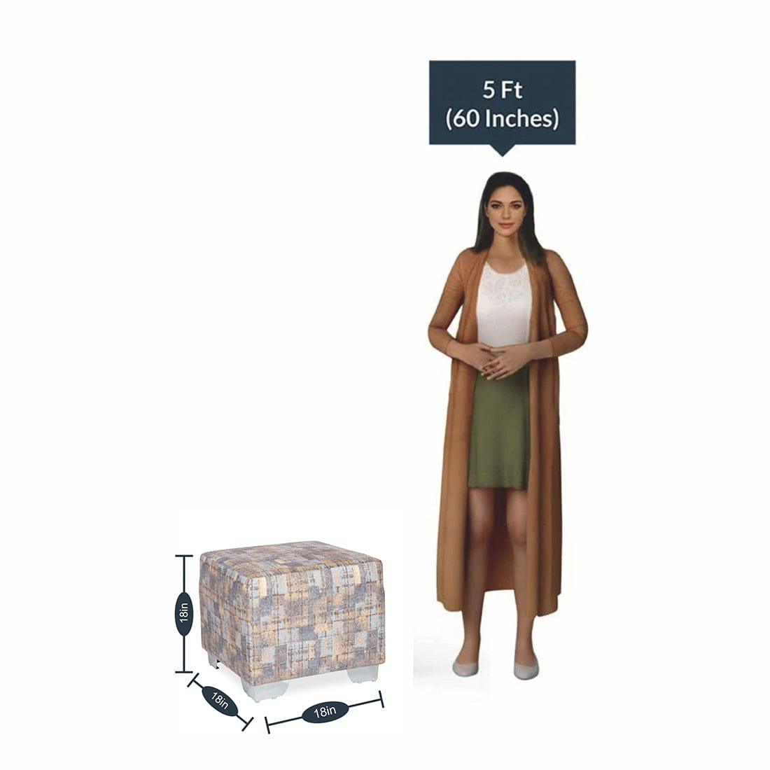 DOE BUCK SQUARE PRINTED OTTOMAN WITH METAL LEG - Ouch Cart 