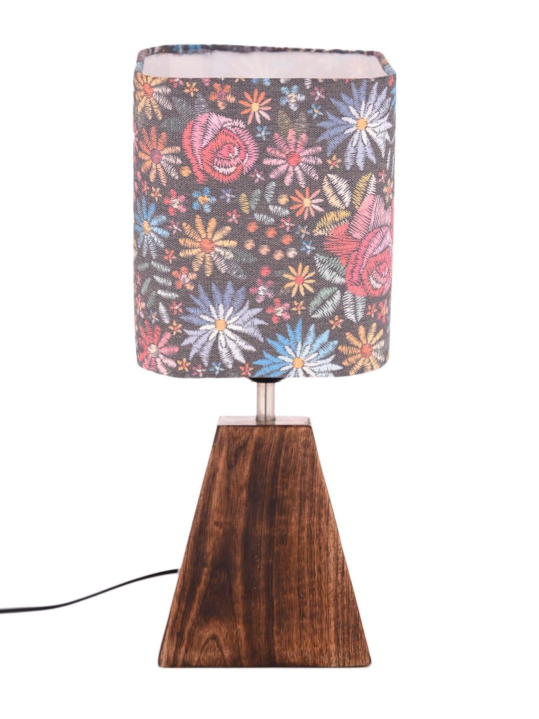 Pyramid Black Floral Stich Lamp - Ouch Cart 