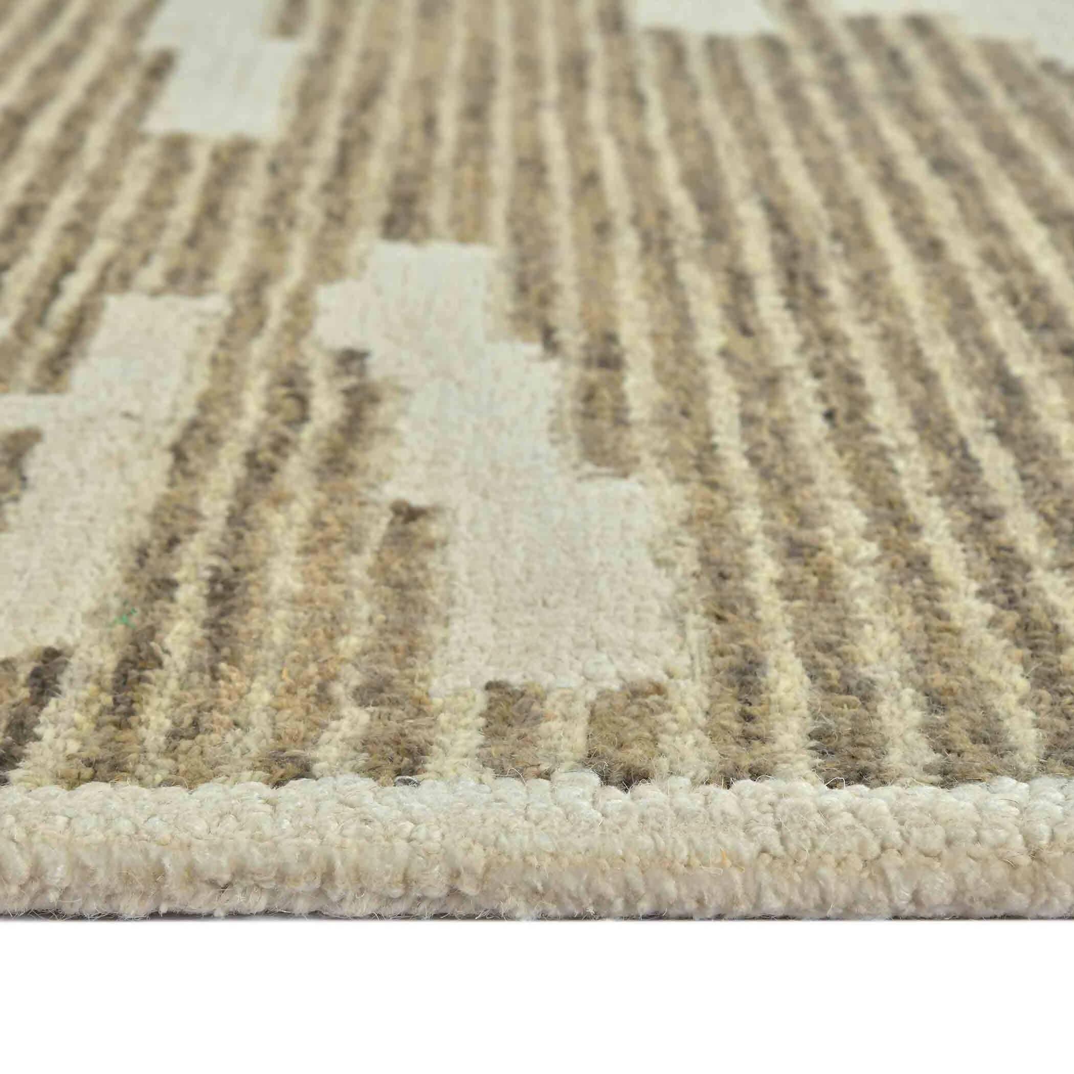 Beige Wool Chicago 8x10 Feet Hand-Tufted Carpet Rug - Ouch Cart 