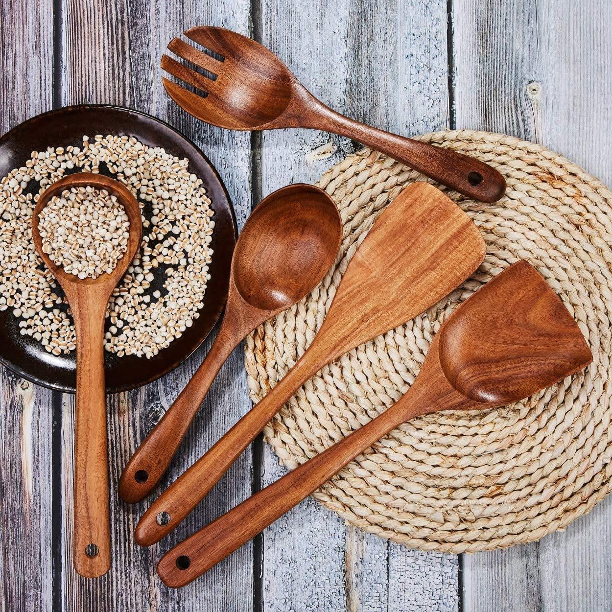 Handmade Sheesham Wooden Non-Stick Serving Spoon. - Ouch Cart 