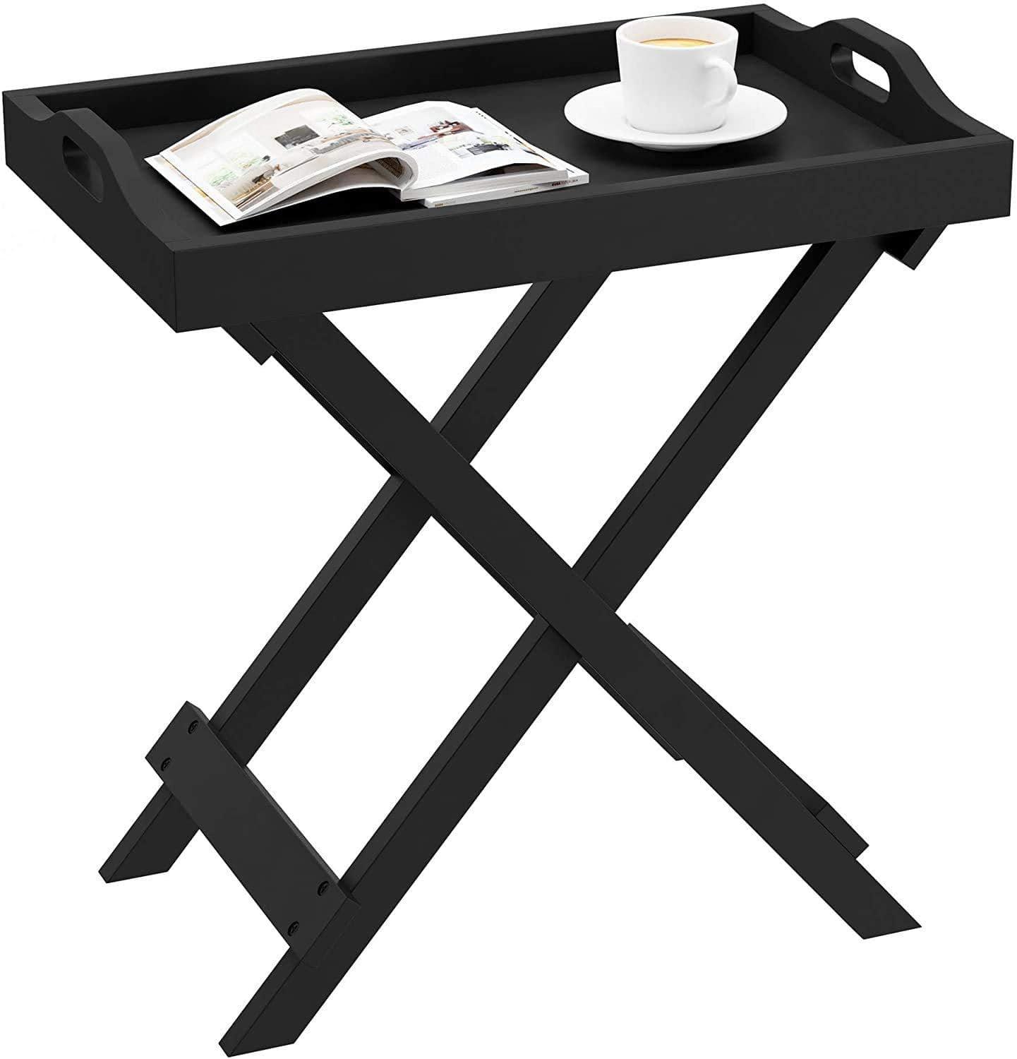 Foldable Coffee Table with Detachable Tray