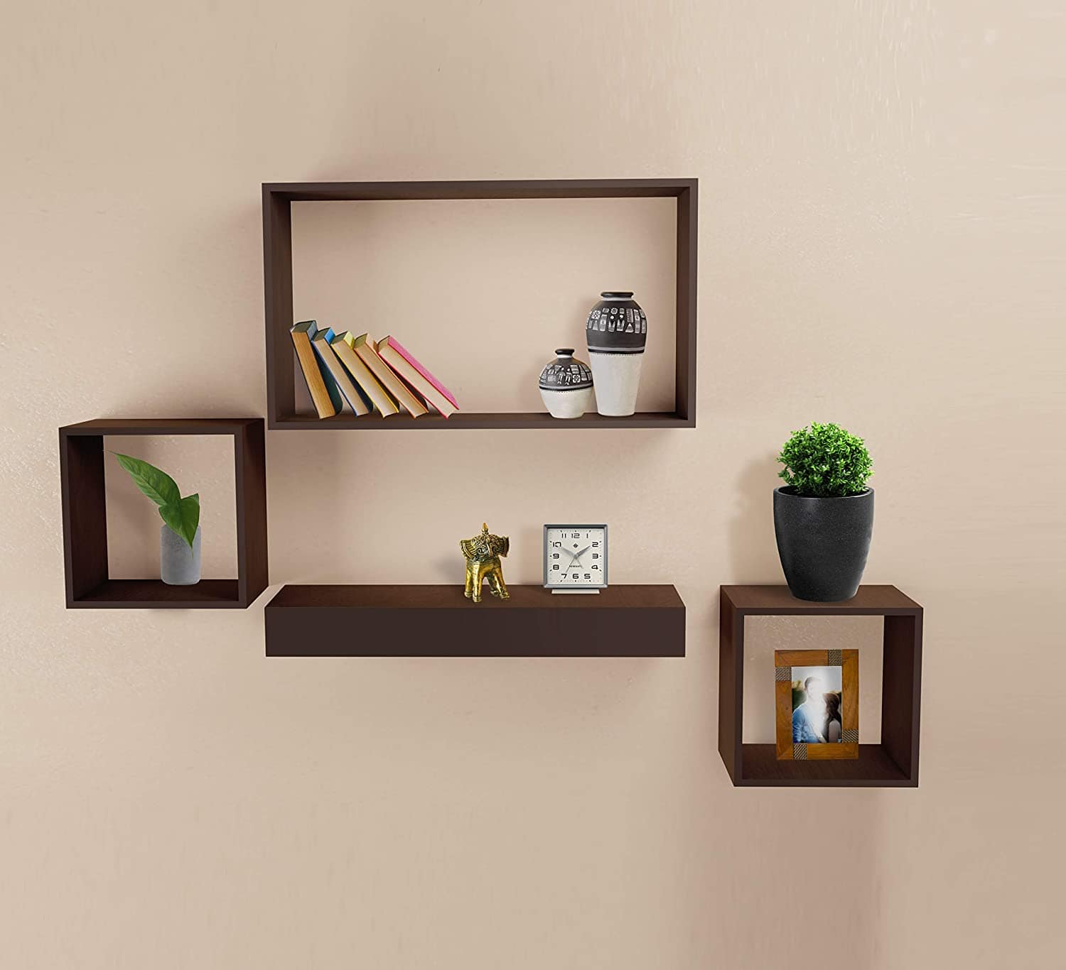 Wooden Wall Shelves - Floating Wall Shelf Wall Mounted Bookcase Online in India