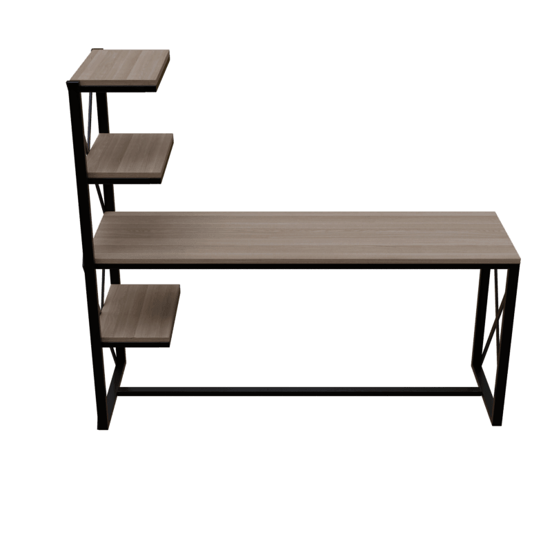 Valor Study Table with Shelves in Wenge Color - Ouch Cart 