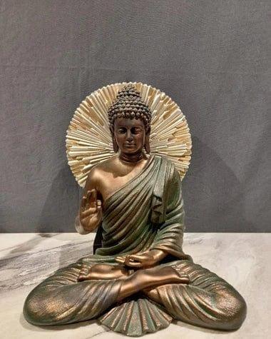 Polyresin Multicolour Buddha With Gold & Black Big Stand (Combo) - Ouch Cart 