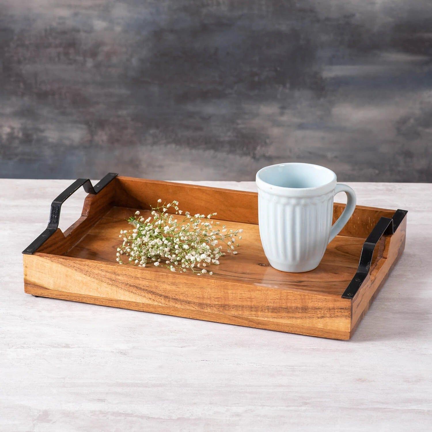 PREMIUM LOOK SERVING TRAY || ACACIA WOOD - Ouch Cart 