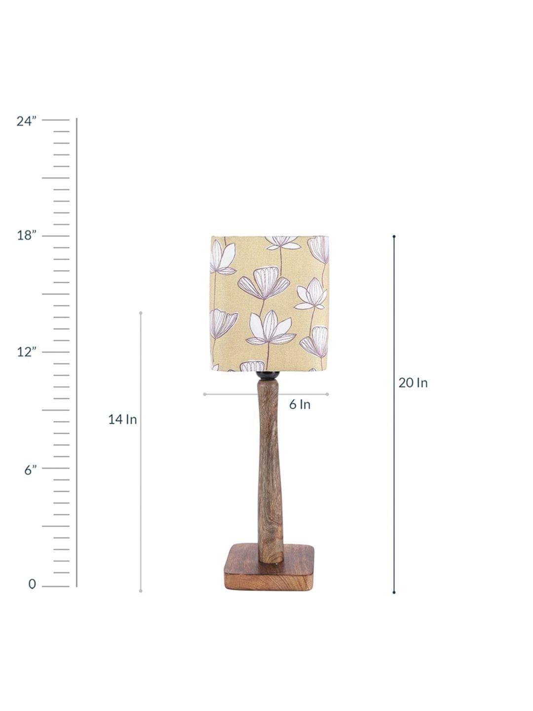 Mustard Flora Wooden Lamp - Ouch Cart 