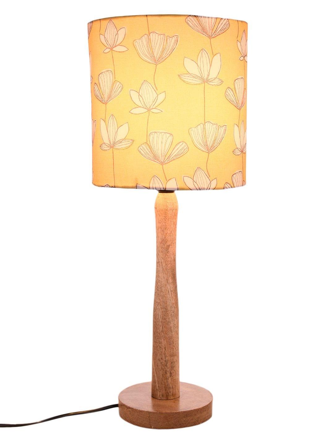 Mustard Flora Wooden Lamp - Ouch Cart 