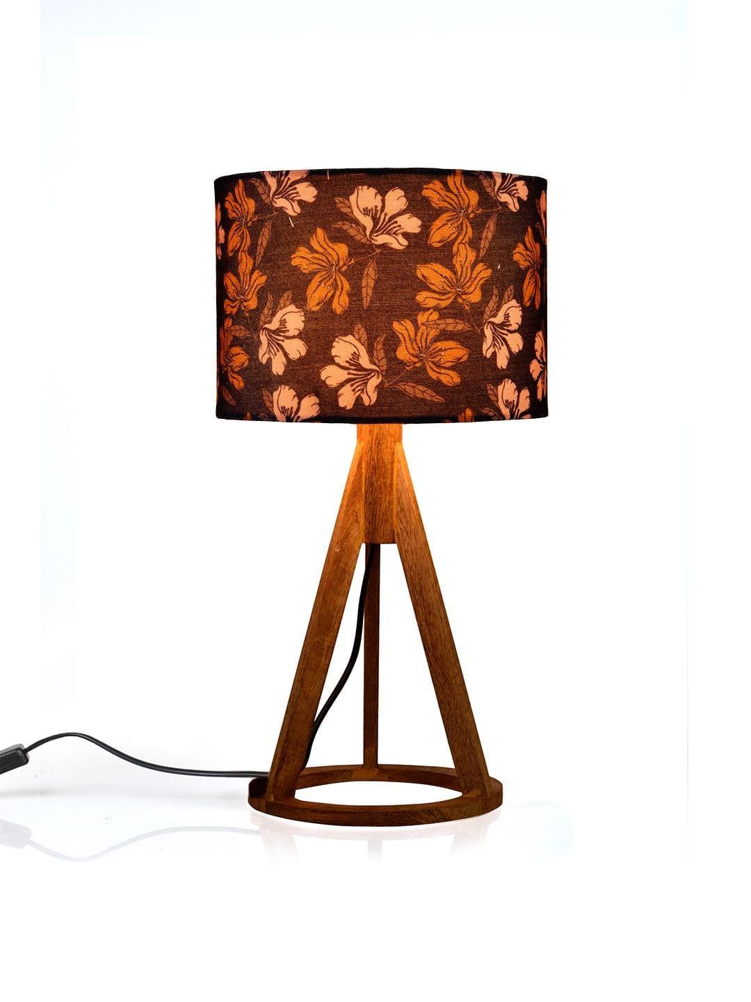 Black Flower Trio Wooden Lamp - Ouch Cart 