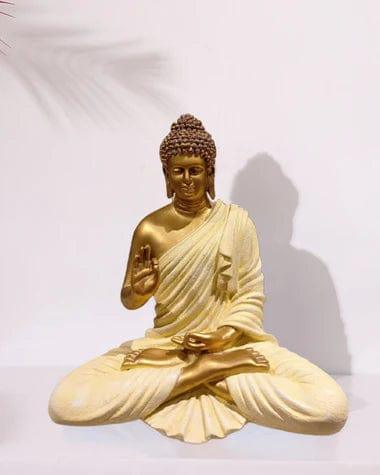 Gold & Pink Polyresin Buddha Sculpture For Home Decoration - Ouch Cart 